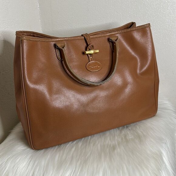 💯Authentic Long Champ Leather Tote Handbag🍀 - Picture 3 of 13